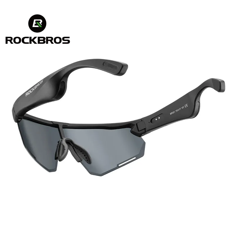 ROCKBROS Bluetooth Polarized Photochromic Sunglasses Music Speaker Cycling Glasses Outdoor Sport