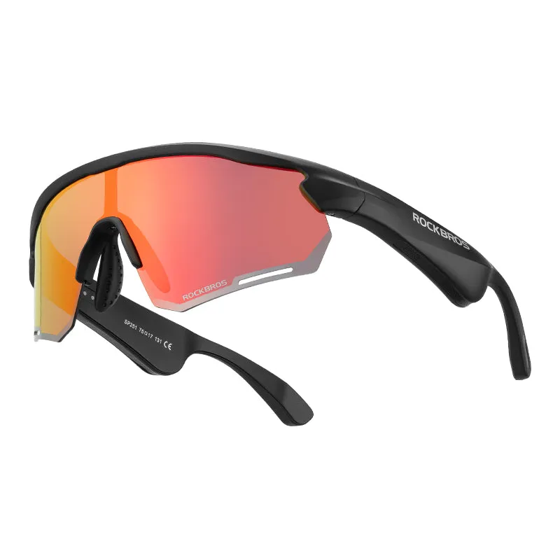 ROCKBROS Bluetooth Polarized Photochromic Sunglasses Music Speaker Cycling Glasses Outdoor Sport