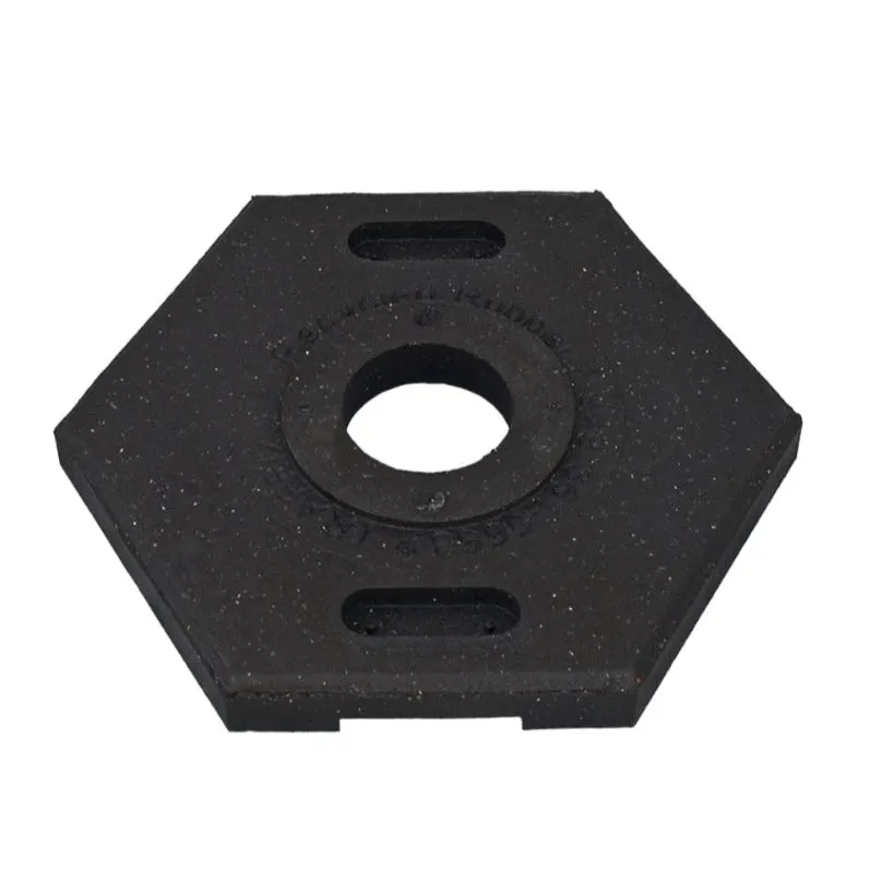 Rubber Delineator Base 18 Lbs Weight - Hexagonal - Recycled Rubber