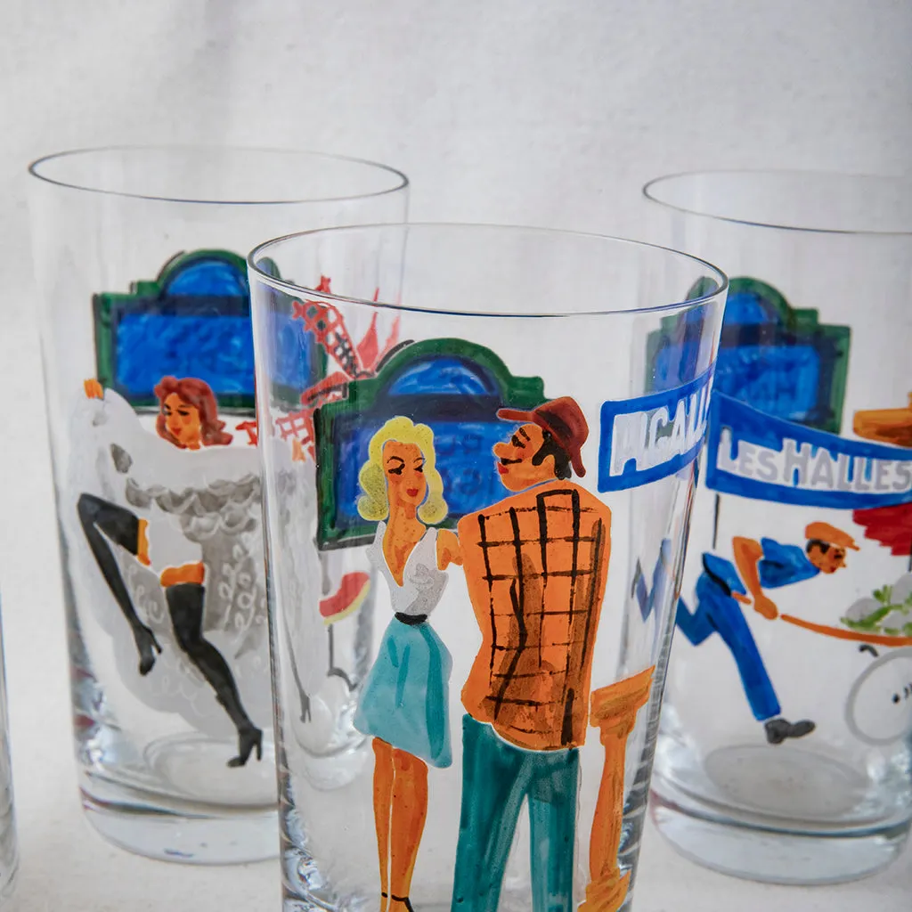 Set of Paris Streets Glasses