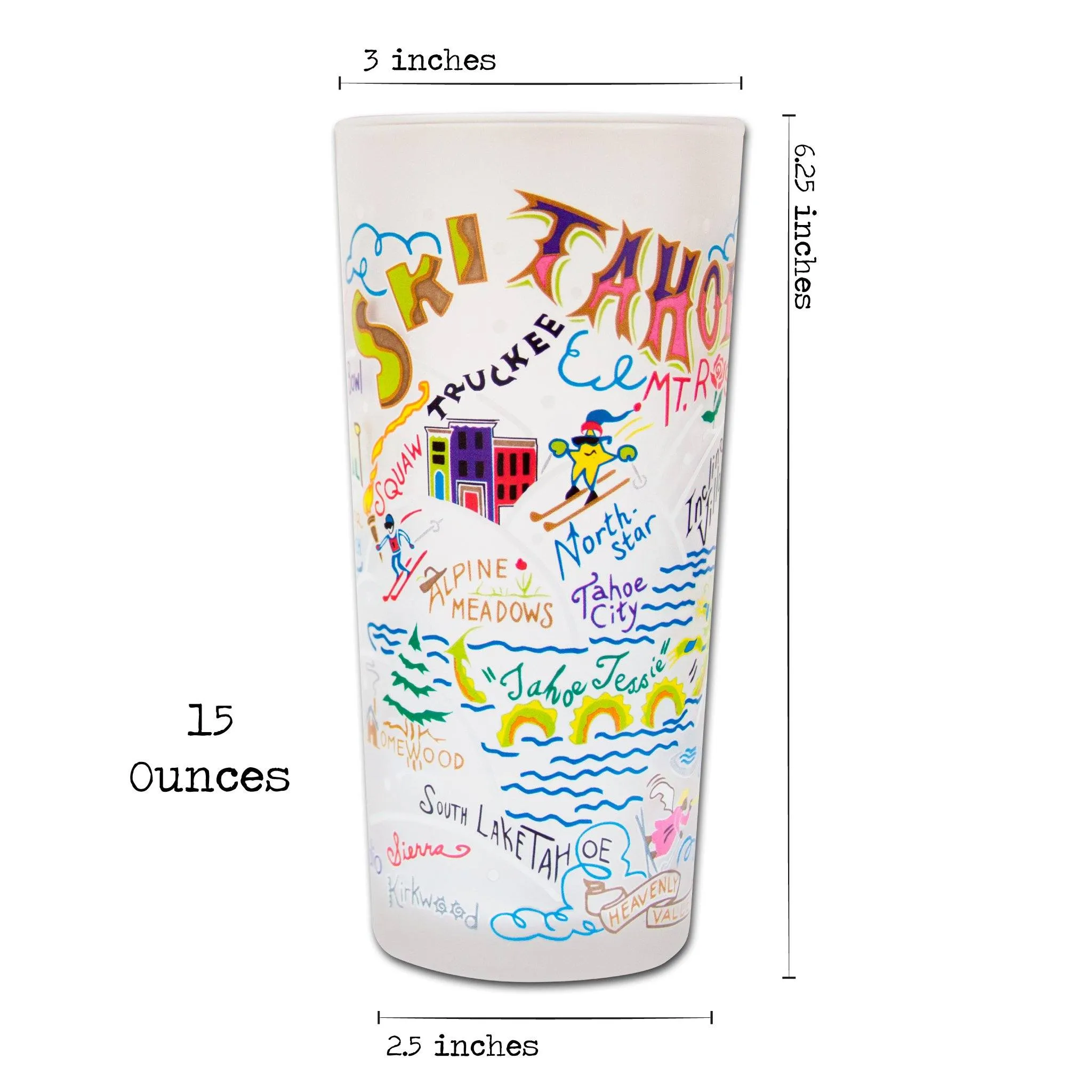 SKI TAHOE GLASS BY CATSTUDIO