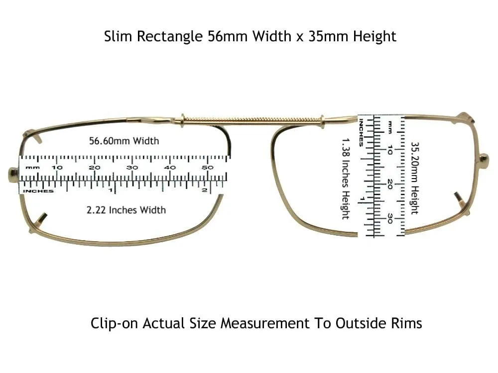 Slim Rectangle Shape Non Polarized Yellow Lens Clip-on Sunglasses