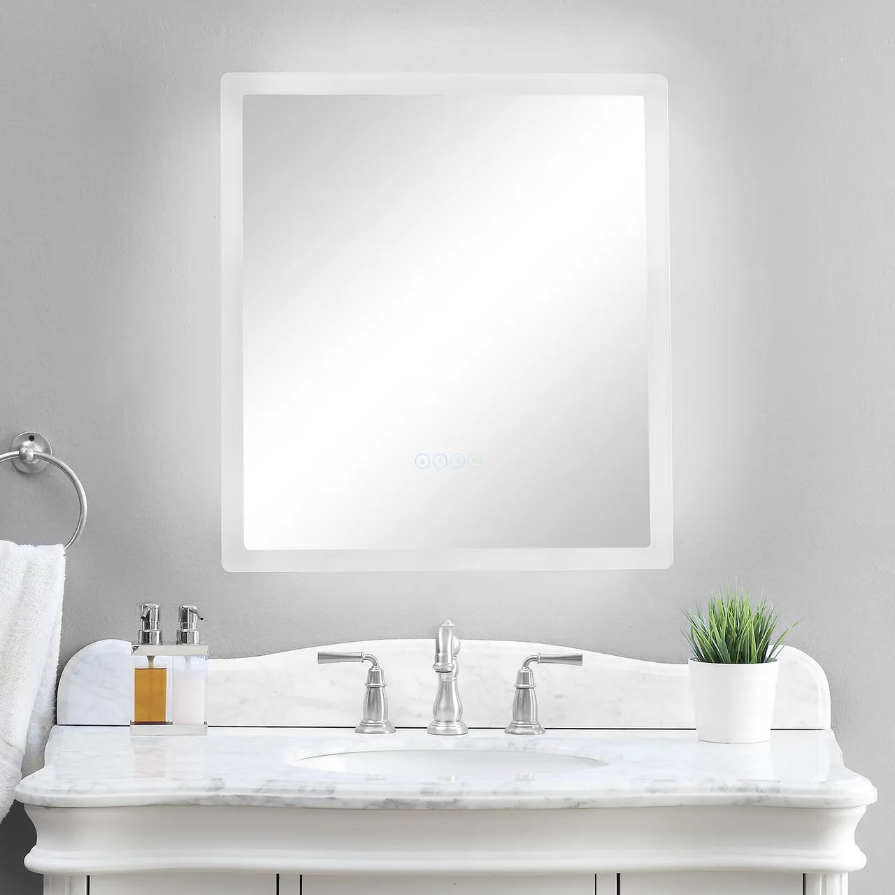 smartLED Illuminated Fog-Free Bathroom Mirror with Built-In Bluetooth Speakers and Dimmer