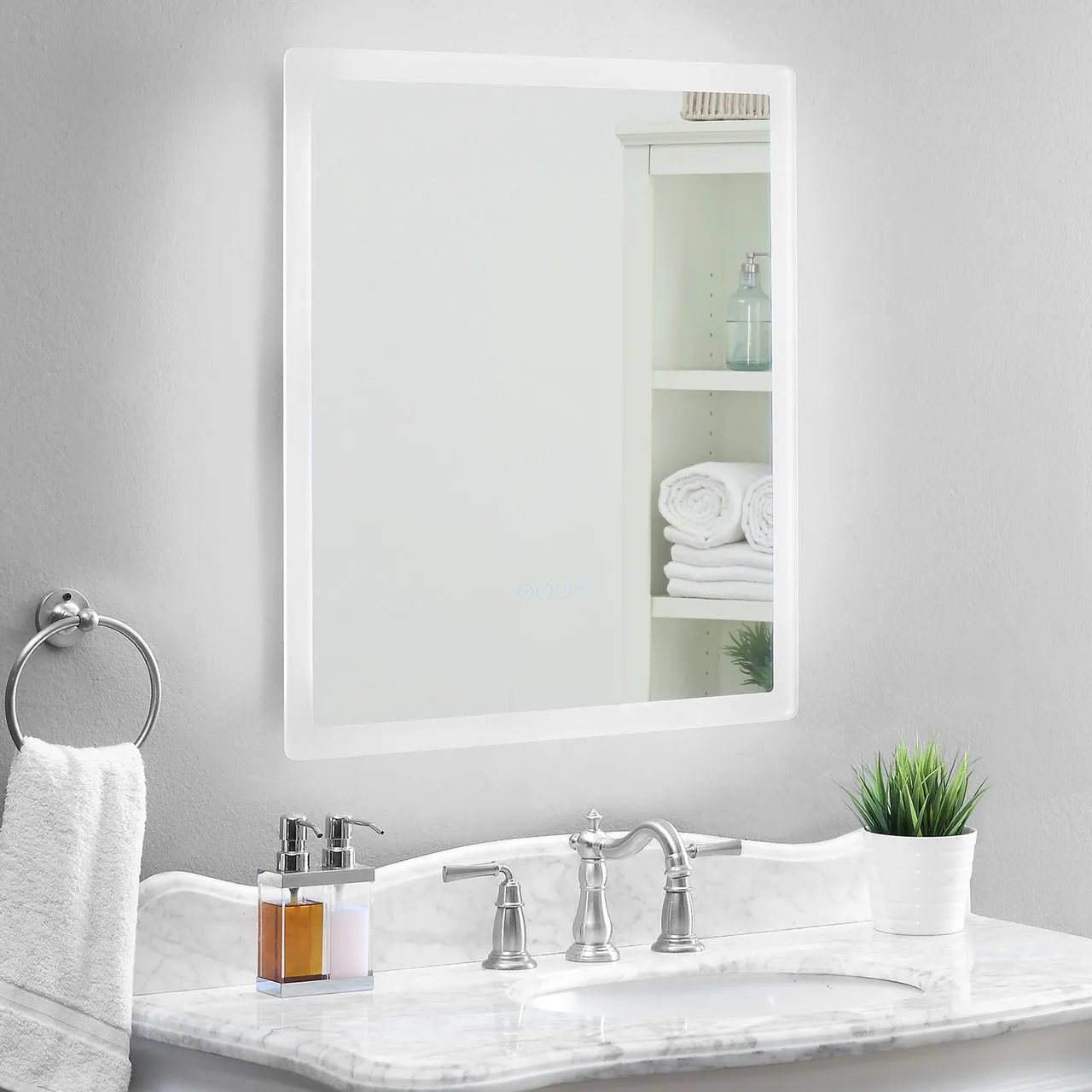 smartLED Illuminated Fog-Free Bathroom Mirror with Built-In Bluetooth Speakers and Dimmer