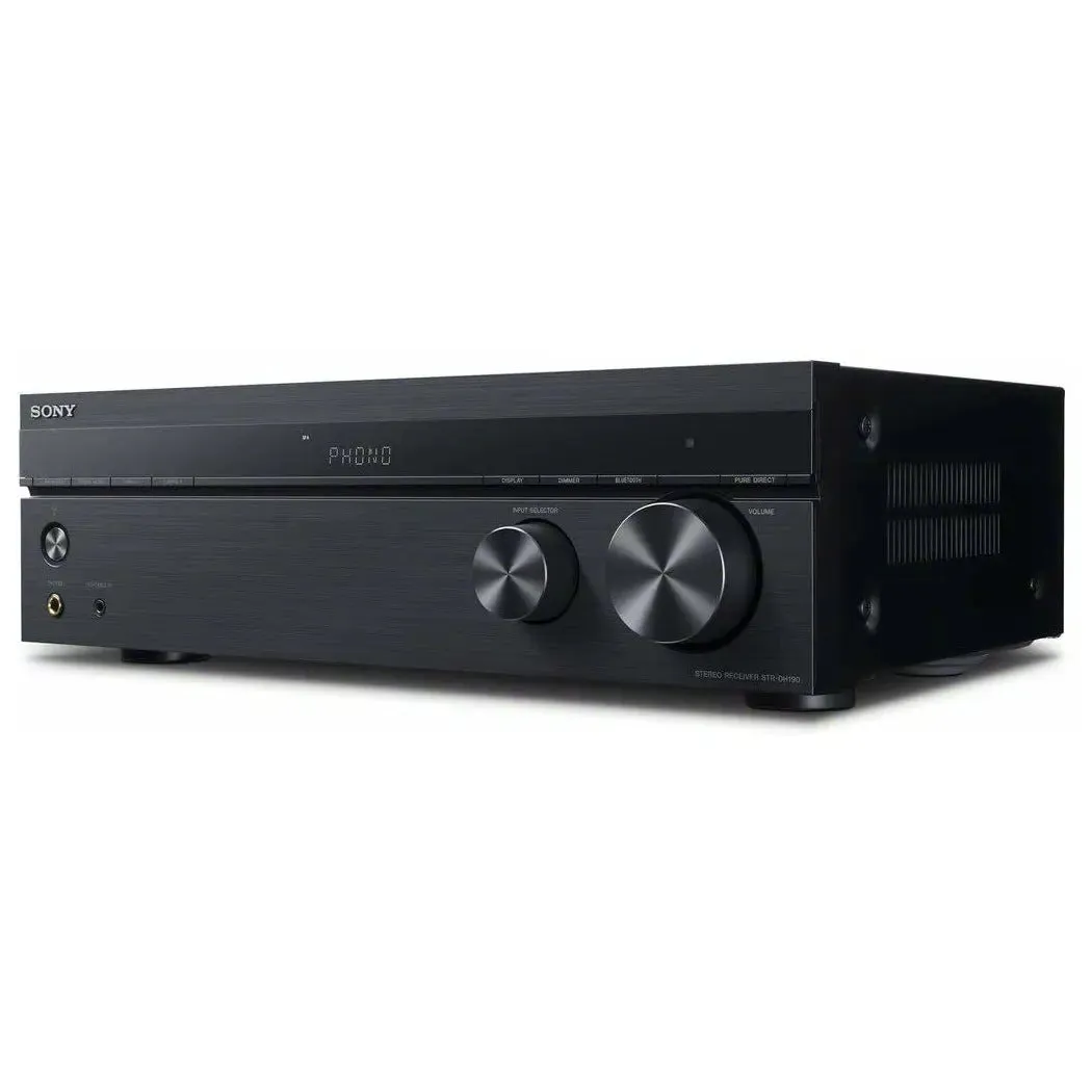 Sony STRDH190 2 Channel Stereo Receiver Phono Inputs and Bluetooth with 2 RCA Cables Combo