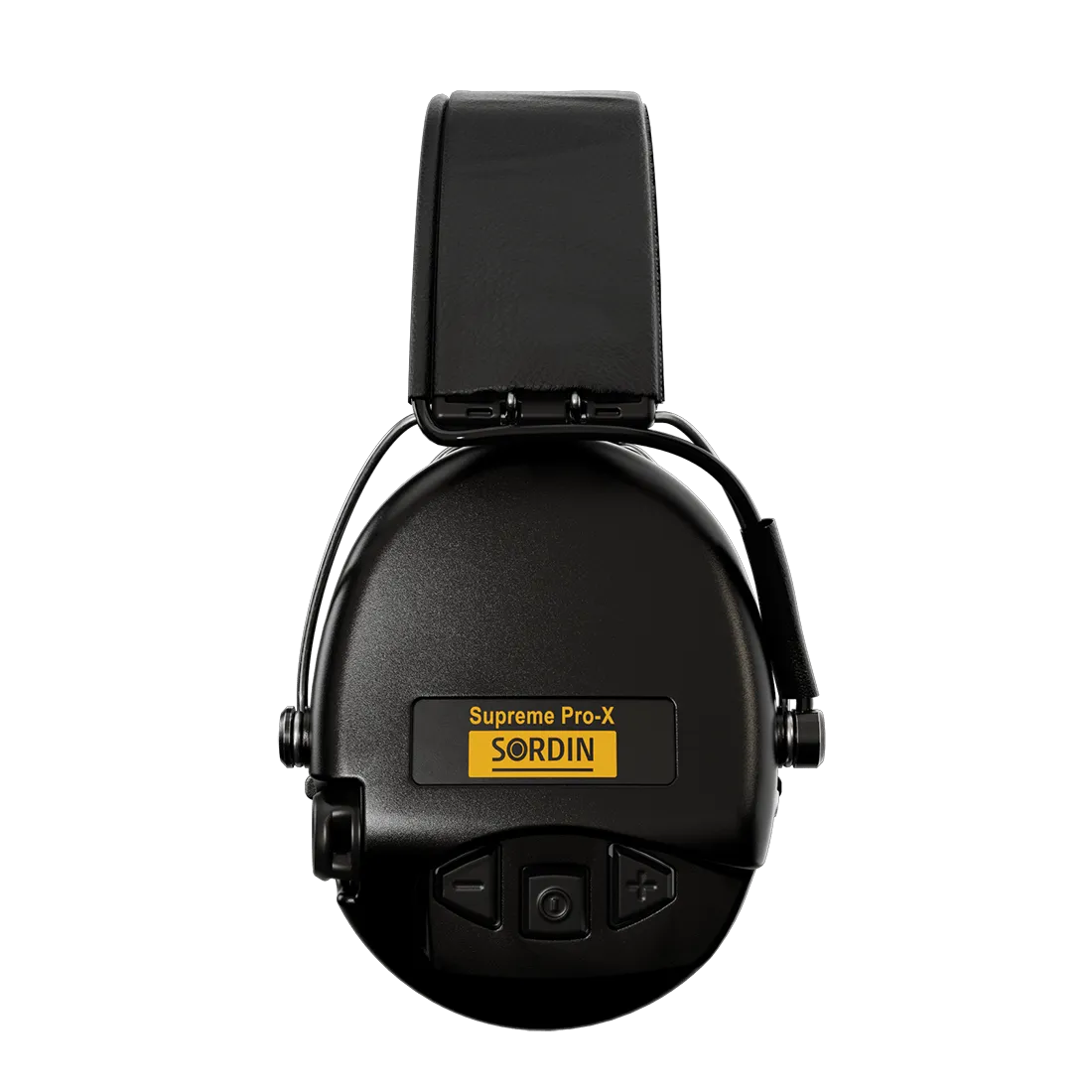 Sordin Supreme Pro-X Electronic Hearing Protection - Black Leather Headband Black Cup Colour