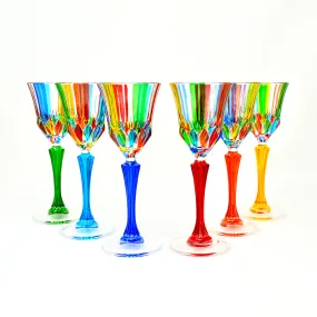 Swatch Cordial Glasses, Hand-Painted Italian Crystal