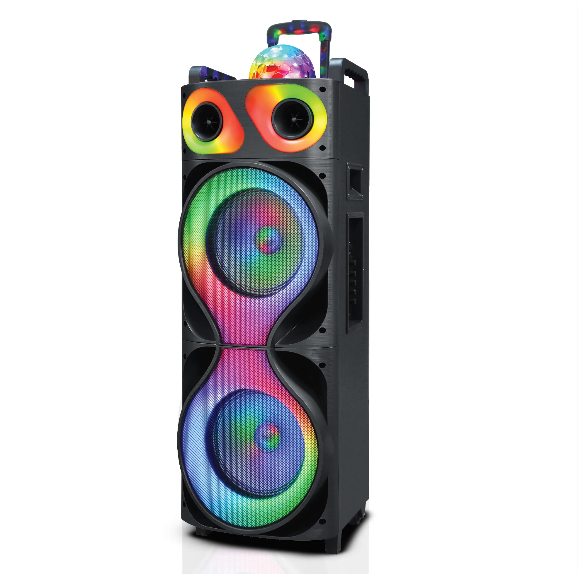 TOPTECH ROCK-212, 2x12" Portable Bluetooth Speaker with Disco Flame Lights & 10,000W Power