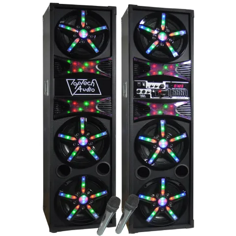 TOPTECH TTA-310-B 2-Speaker Set with 3x10" Woofers & Dynamic Light Show