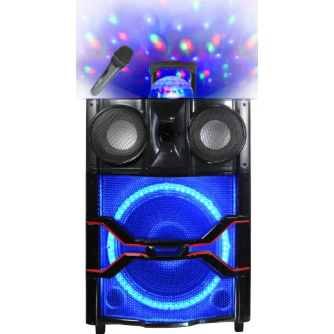 TOPTECH TTR-115LG 15" Rechargeable Bluetooth Party Speaker with Light Show