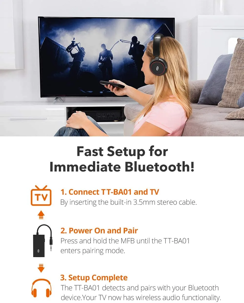 Upgraded Version Portable Bluetooth Transmitter for TV