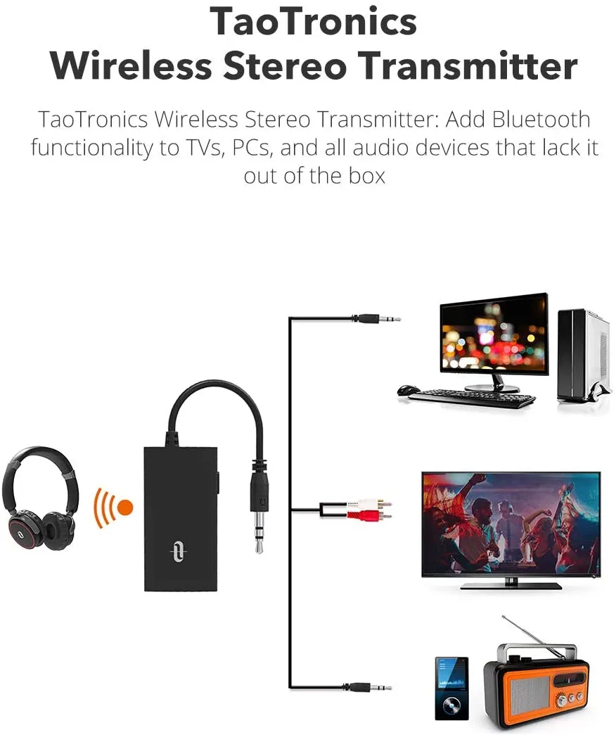 Upgraded Version Portable Bluetooth Transmitter for TV
