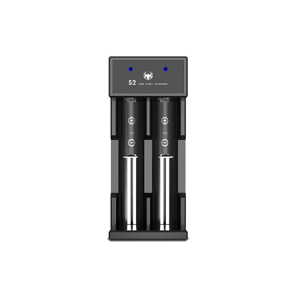USB Dual Battery Fast Charger for Rechargeable 18650 18650 18490 17500 16340 (Li-ion/IMR/INR/ICR) Batteries, 2-Slot Adjustable Charger