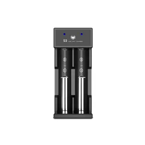 USB Dual Battery Fast Charger for Rechargeable 18650 18650 18490 17500 16340 (Li-ion/IMR/INR/ICR) Batteries, 2-Slot Adjustable Charger