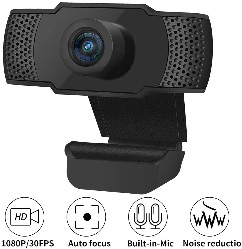 Webcam with Microphone [Updated Version] Full HD 1080P Web Camera with USB 2.0 Cable, for Laptop Desktop Computer, for Windows OS Mac, for Online Streaming, Conference, Gaming, Online Classes …