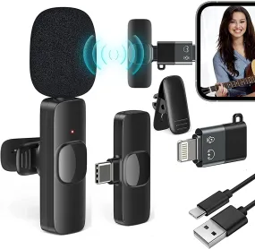 Wireless Lavalier Microphone, for YouTube TikTok Live Stream Video Recording Vlog for Type-C Android & iPhone
