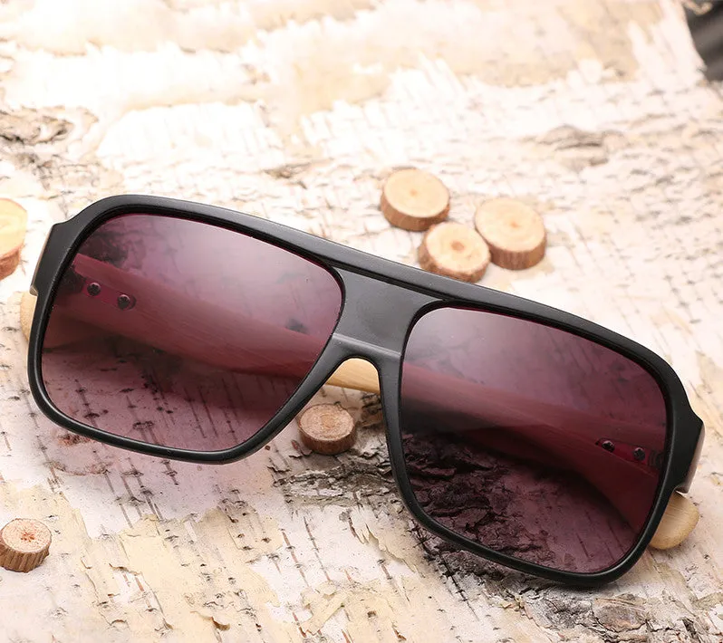 Wooden Square Frame Sunglasses