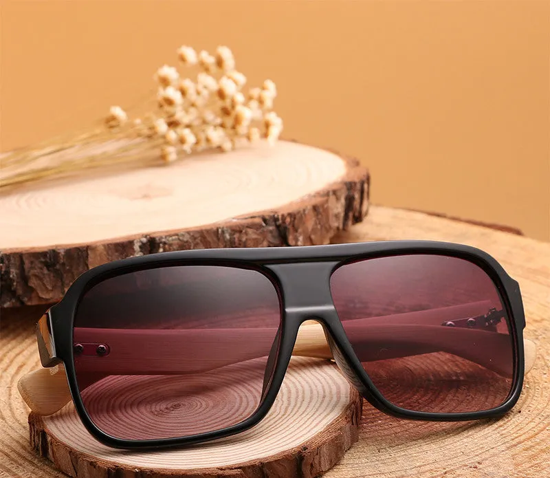 Wooden Square Frame Sunglasses