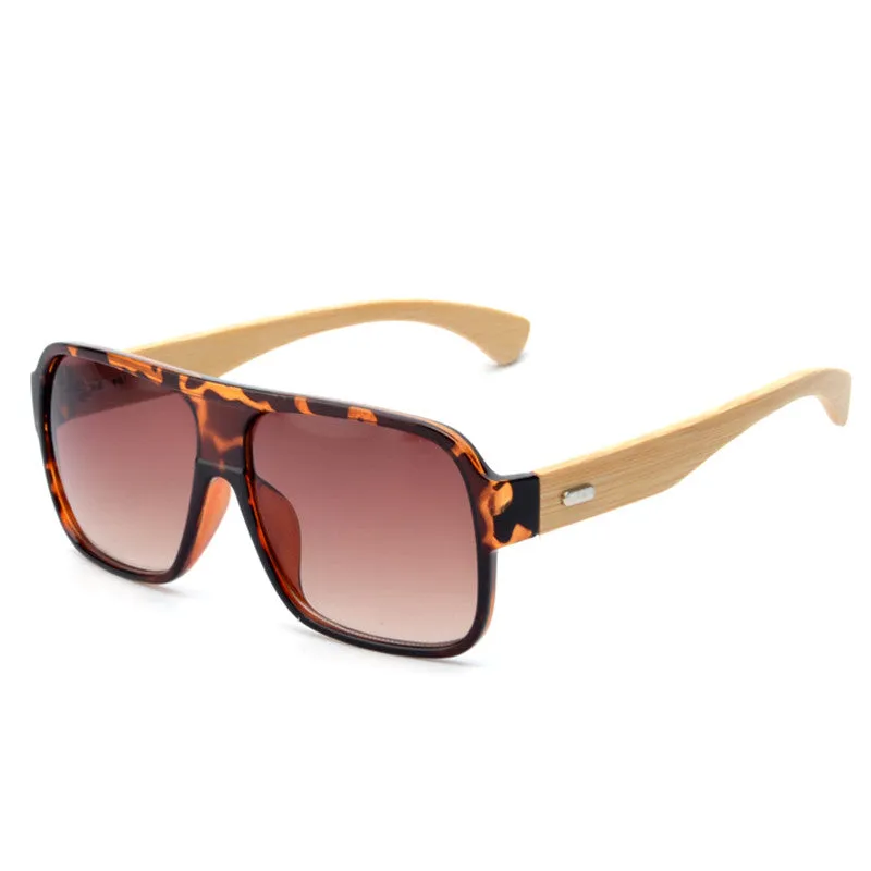 Wooden Square Frame Sunglasses